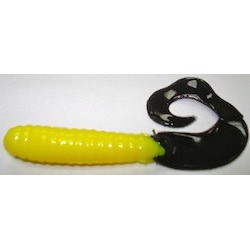 Jig A Jo Curly Tail 4.5'' Noir Jaune  Jig & Leurre souple