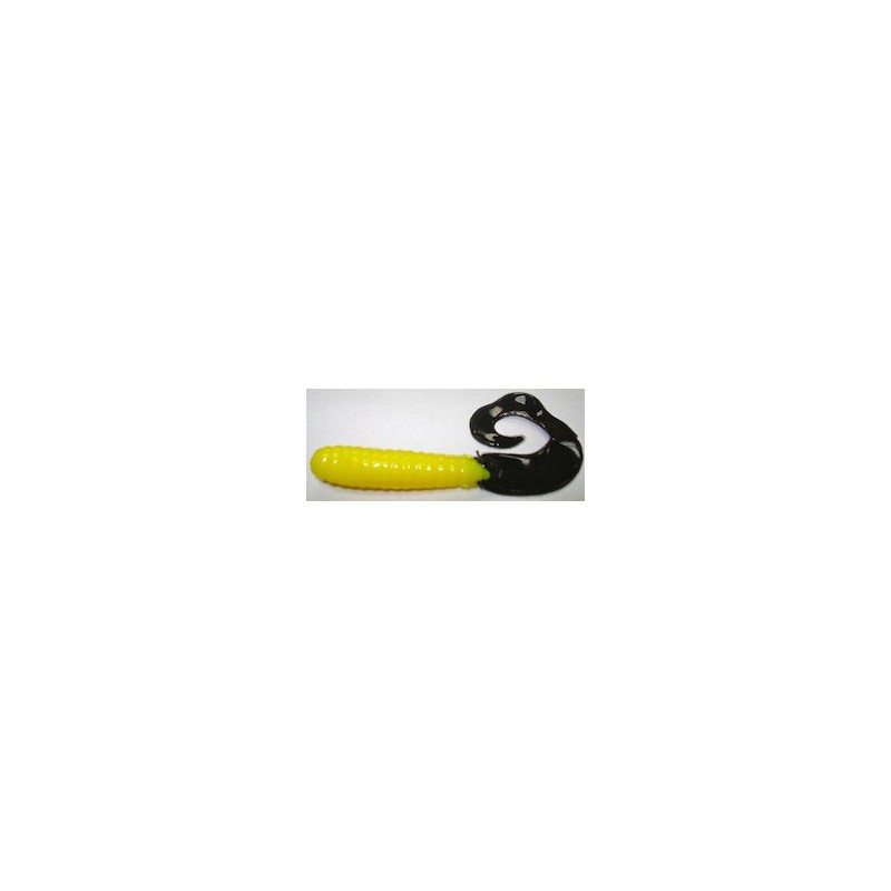 Jig A Jo Curly Tail 4.5'' Noir Jaune  Jig & Leurre souple