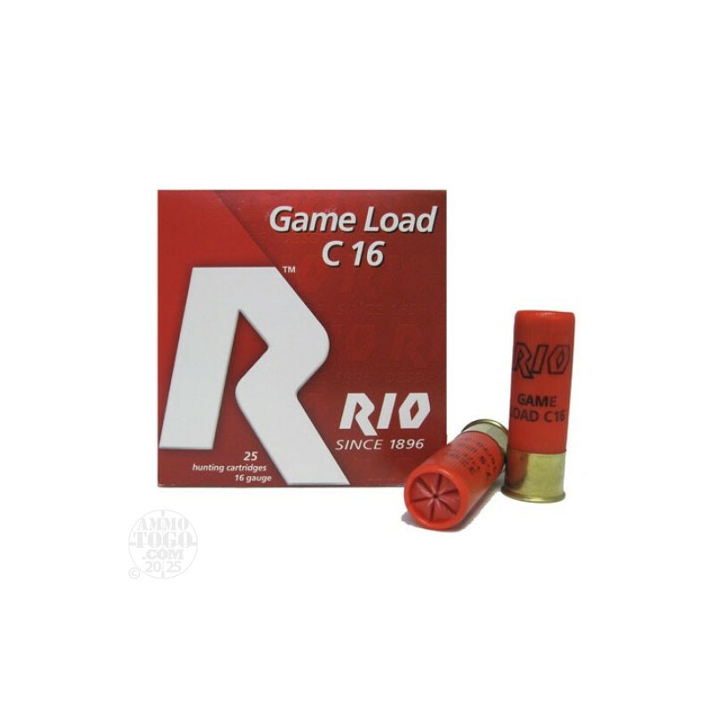 Rio Game Load 16 Ga 2 3/4'' 1 oz 1300 fps 8 - Rio Ammunition - sporteque.ca
