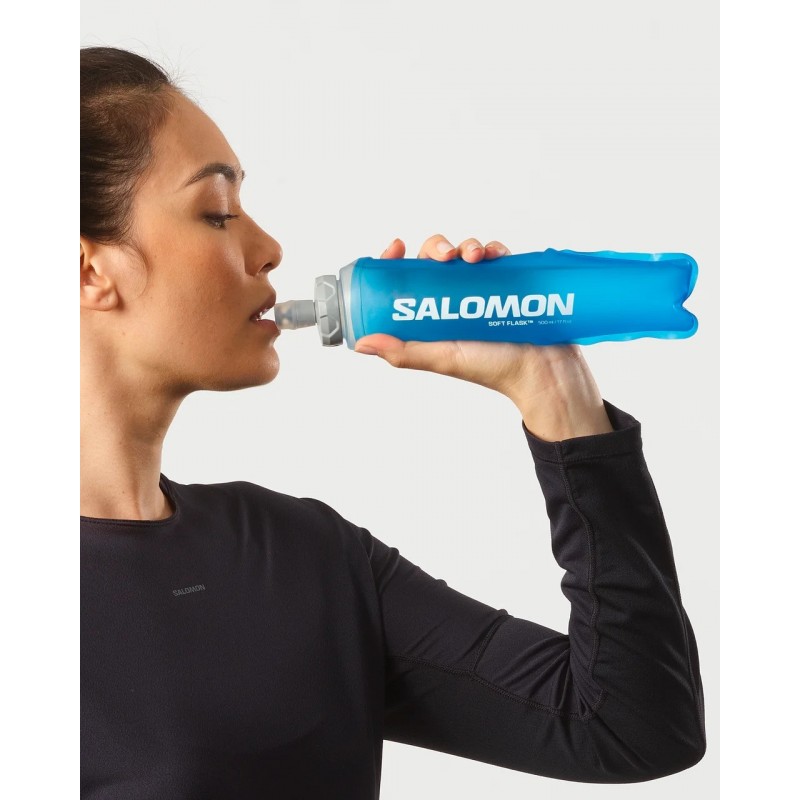 Salomon Soft Flask 500ml 17oz Ultra 42 Clear Blue - Salomon - sporteque.ca