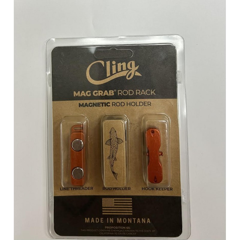 Cling Mag Grab Rod Rack Orange Magnetic Rod Holder - Cling - sporteque.ca