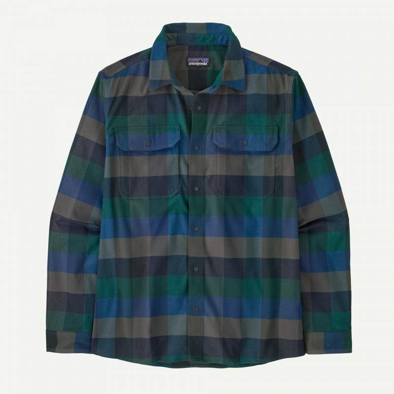 Patagonia M's Canyonite Flannel Shirt Trail Rider: Sunken Blue - Patagonia - sporteque.ca