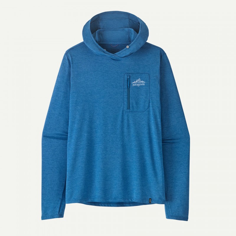 Patagonia Sweat à capuche Capilene Cool Sun pour homme, Crête de Cloud Crag Bleu aquatique - Patagonia - sporteque.ca