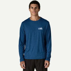 Patagonia T-shirt quotidien Capilene à manches longues pour homme - clément bleu - Patagonia - sporteque.ca