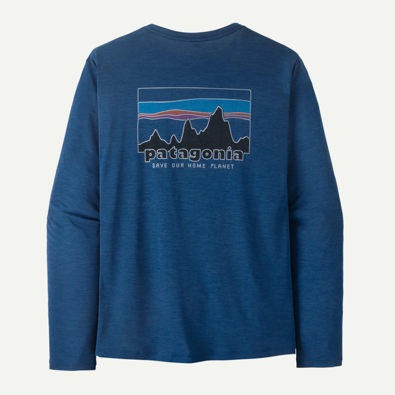 Patagonia T-shirt quotidien Capilene à manches longues pour homme - clément bleu - Patagonia - sporteque.ca