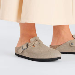 Birkenstock Boston Braided Cuir Suede - Taupe - Birkenstock - sporteque.ca