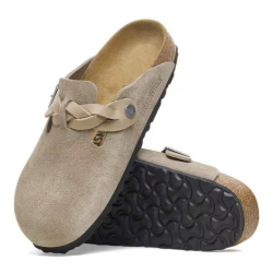 Birkenstock Boston Braided Cuir Suede - Taupe - Birkenstock - sporteque.ca