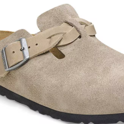 Birkenstock Boston Braided Cuir Suede - Taupe - Birkenstock - sporteque.ca