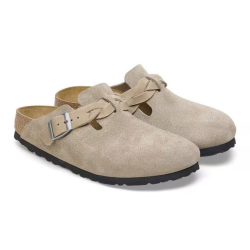 Birkenstock Boston Braided Cuir Suede - Taupe - Birkenstock - sporteque.ca