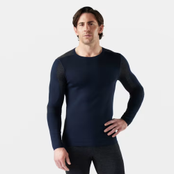 Smartwool Sous-vêtement thermique Intraknit pour homme en mérinos - Bleu marine foncé Large - Smartwool - sporteque.ca