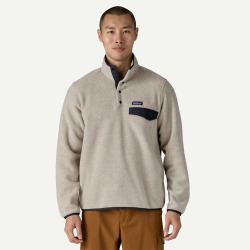 Patagonia - Men's Lightweight Synchilla® Snap-T® Fleece Pullover - Oatmeal Heather/New Navy - Patagonia - sporteque.ca