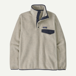 Patagonia - Pull en molleton léger Synchilla® Snap-T® pour homme - Farine d'avoine/Bleu Marine - Patagonia - sporteque.ca