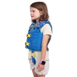 Mustang Gilet en mousse pour enfant Rev sans PFAS - Bleu/Jaune - Mustang Survival - sporteque.ca