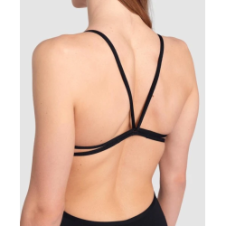 Maillot de bain Arena W à dos en dentelle, couleur unie 501 noir/blanc - Arena - sporteque.ca