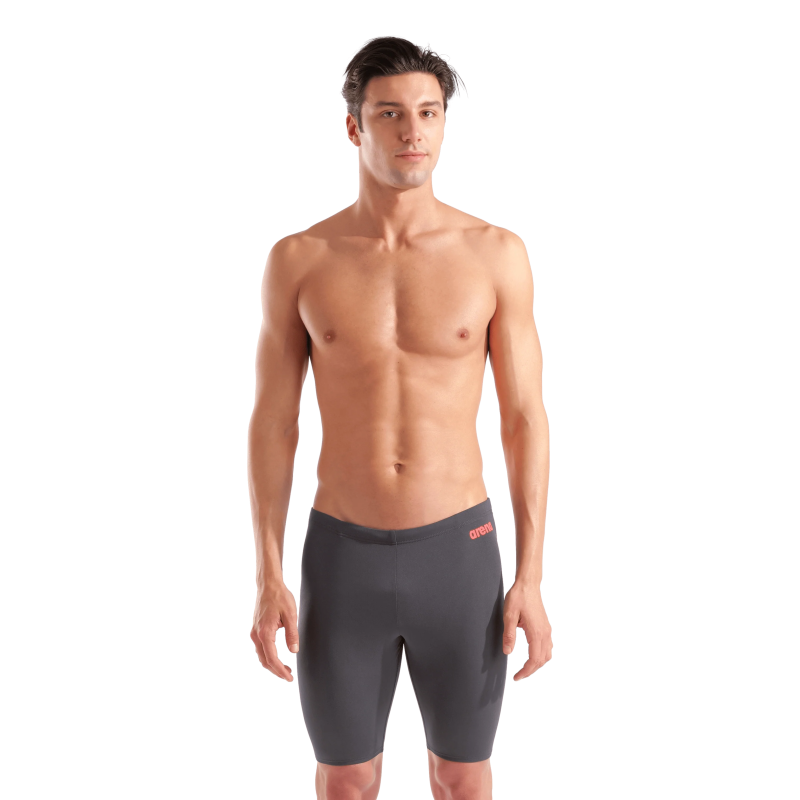 Arena M's Team Swim Jammer Solid 504 Asphalt-Bright Coral - - Arena - sporteque.ca