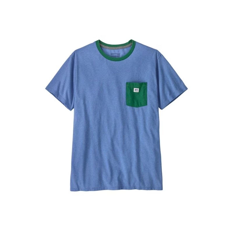 Patagonia Shop Sticker Pocket Resp Tee Blue - Patagonia - sporteque.ca