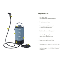 Nemo Helio Pressure Shower (Fortress/Black) - Nemo Equipment - sporteque.ca