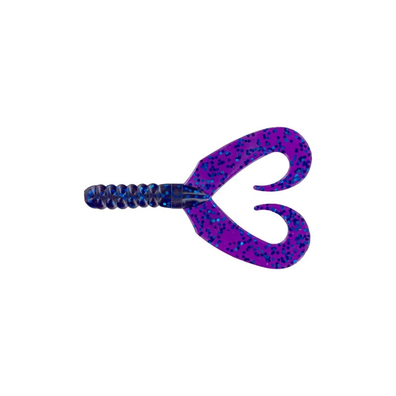 Big Bite Baits Twin Tail Grub 4'' Electric Grape-10pk - Big Bites - sporteque.ca