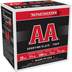 Winchester AA Sporting Clays 20 Ga 7/8 oz 7.5 1300 FPS - Winchester Ammunition - sporteque.ca
