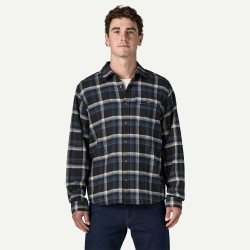 Patagonia M's Long-Sleeved Lightweight Fjord Flannel Shirt Cozy Cabin: Ink Black - Patagonia - sporteque.ca