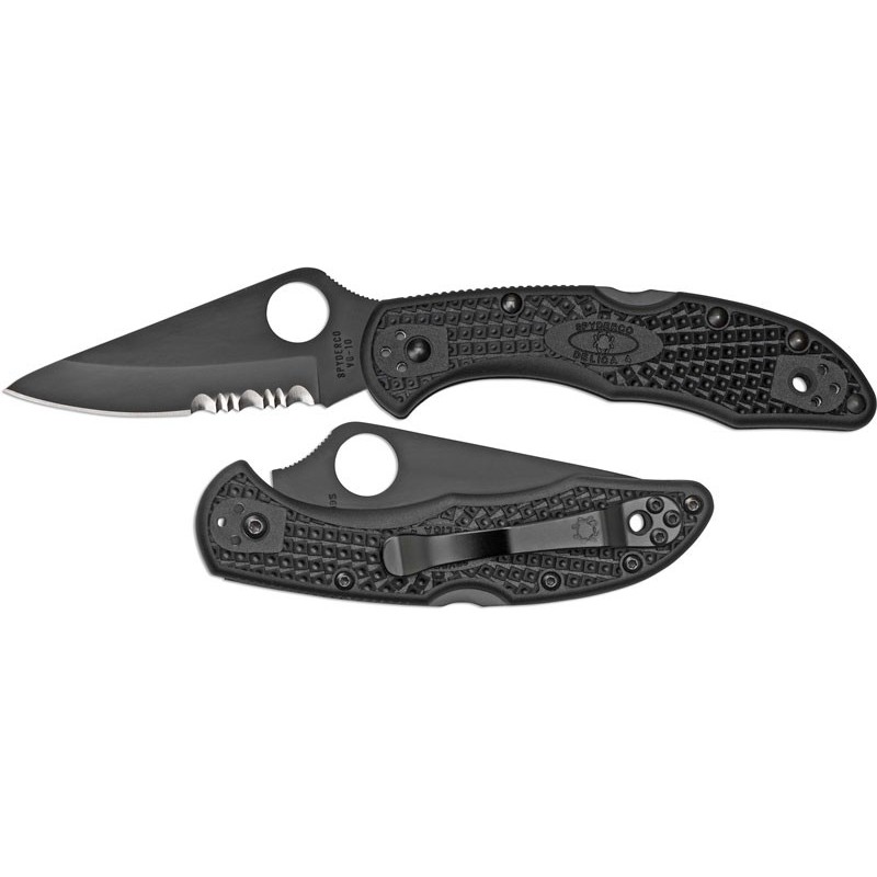 Spyderco Delica black plain /serrated Spyderco Knives