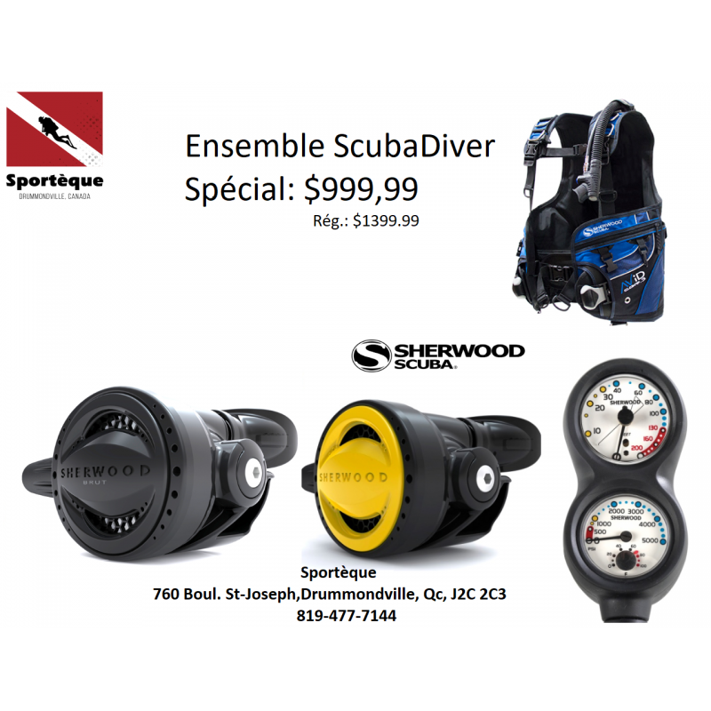 ENSEMBLE SCUBADIVER Sherwood Scuba Kit de plongée ENSEMBLE SCUBADIVER Sherwood Scuba Kit de plongée