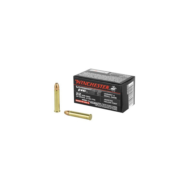 Winchester Supreme 22 Win Mag 34 Gr JHP Winchester Ammunition Rimfire