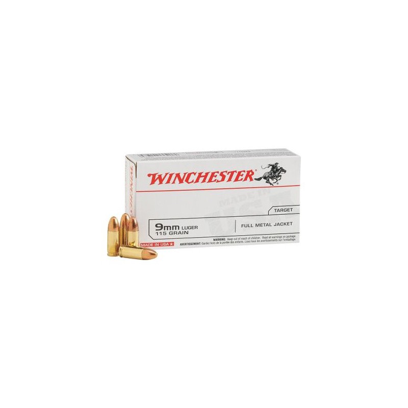 Winchester USA 9mmx19 115 gr FMJ Winchester Ammunition Winchester