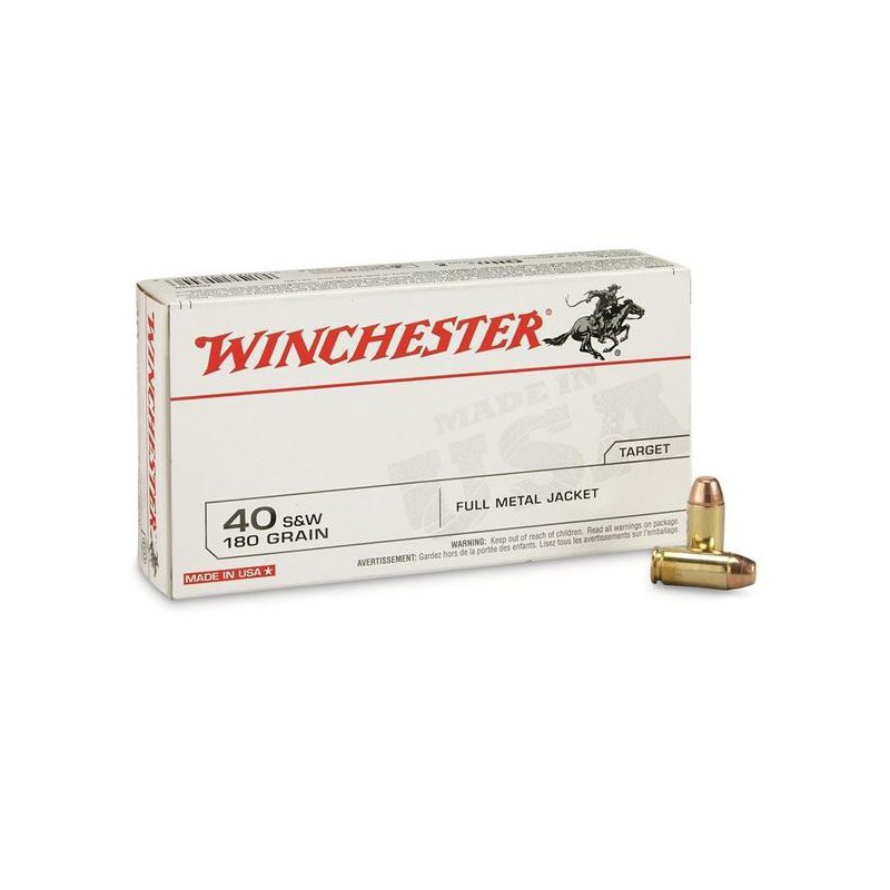 Winchester USA 40 S&W 180 gr FMJ Winchester Ammunition Winchester